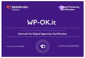Certificazione SEMrush