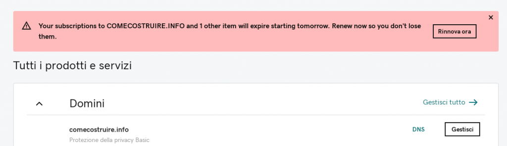 Controlla sempre la scadenza del tuo dominio