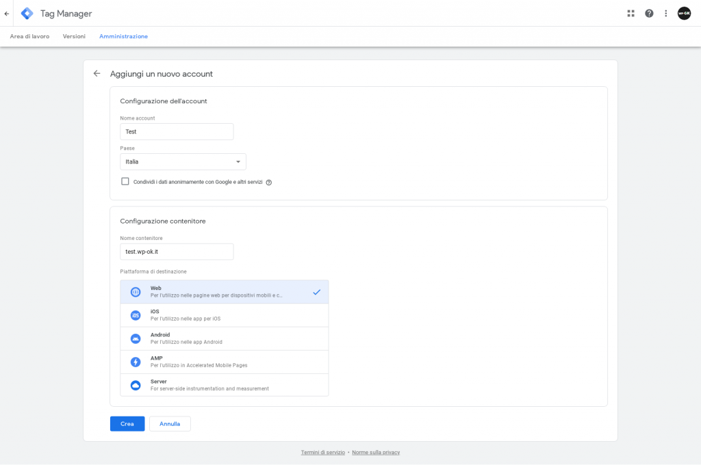 collegare google tag manager analytics