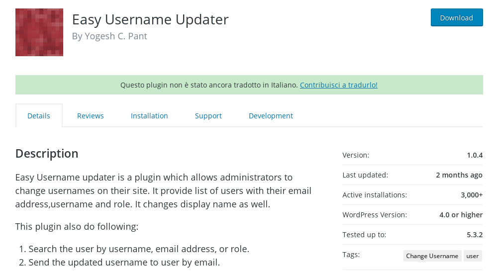 Username Updater plugin